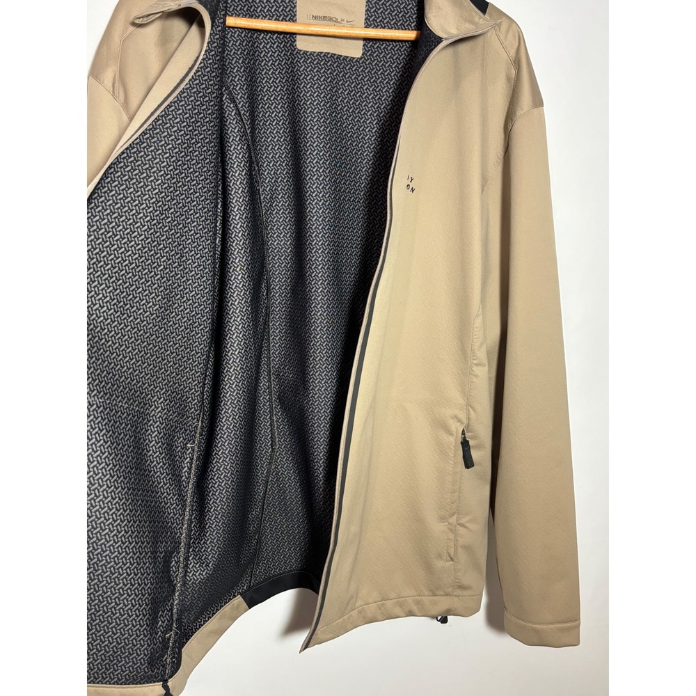 Nike Golf Jacket Mens Large Tan Shady Canyon Full Zip Windbreaker Performance - Picture 5 of 14
